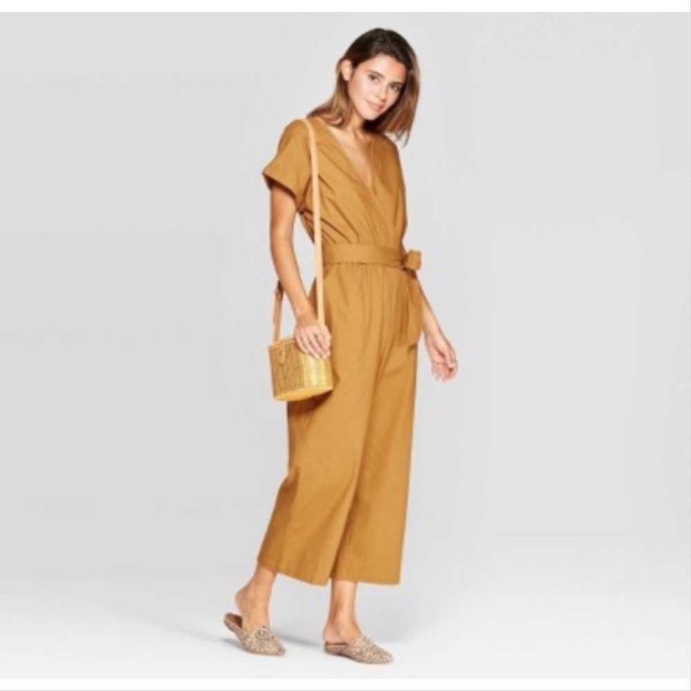 Universal Thread Mustard V-Neck Jumpsuit (Target)